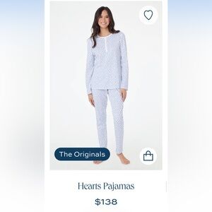 Roller Rabbit Blue Hearts Pajama Set